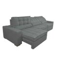 Ver imagem 7 de Sofá Retrátil e Reclinável 3.52M com Molas Ensacadas Cama Inbox Gold Tecido Suede Velusoft Cinza