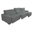 Ver mais imagens de Sofá Retrátil e Reclinável 3.52M com Molas Ensacadas Cama Inbox Gold Tecido Suede Velusoft Cinza