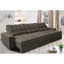 Ver imagem 1 de Sofá Retrátil e Reclinável 3.82M com Molas Ensacadas Cama Inbox Gold Tecido Suede Velusoft Café