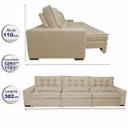 Ver imagem 2 de Sofá Retrátil e Reclinável 3.82M com Molas Ensacadas Cama Inbox Gold Tecido Suede Velusoft Bege