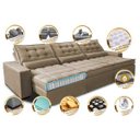 Ver imagem 3 de Sofá Retrátil e Reclinável 3.82M com Molas Ensacadas Cama Inbox Gold Tecido Suede Velusoft Castor