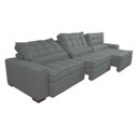 Ver mais imagens de Sofá Retrátil e Reclinável 3.82M com Molas Ensacadas Cama Inbox Gold Tecido Suede Velusoft Cinza