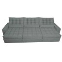 Ver imagem 5 de Sofá Retrátil e Reclinável 3.82M com Molas Ensacadas Cama Inbox Gold Tecido Suede Velusoft Cinza