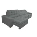Ver imagem 7 de Sofá Retrátil e Reclinável 3.82M com Molas Ensacadas Cama Inbox Gold Tecido Suede Velusoft Cinza