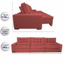 Ver imagem 2 de Sofá Retrátil e Reclinável 3.82M com Molas Ensacadas Cama Inbox Gold Tecido Suede Velusoft Vermelho