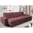 Ver imagem 1 de Sofá Retrátil e Reclinável 3.82M com Molas Ensacadas Cama Inbox Gold Tecido Suede Velusoft Vinho