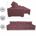 Ver imagem 2 de Sofá Retrátil e Reclinável 3.82M com Molas Ensacadas Cama Inbox Gold Tecido Suede Velusoft Vinho
