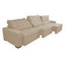 Ver mais imagens de Sofá Retrátil e Reclinável 4.12M com Molas Ensacadas Cama Inbox Gold Tecido Suede Velusoft Bege