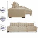 Ver imagem 2 de Sofá Retrátil e Reclinável 4.12M com Molas Ensacadas Cama Inbox Gold Tecido Suede Velusoft Bege