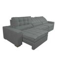 Ver imagem 7 de Sofá Retrátil e Reclinável 4.12M com Molas Ensacadas Cama Inbox Gold Tecido Suede Velusoft Cinza