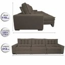 Ver imagem 2 de Sofá Retrátil e Reclinável 4.12M com Molas Ensacadas Cama Inbox Gold Tecido Suede Velusoft Café