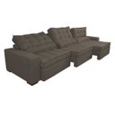 Ver mais imagens de Sofá Retrátil e Reclinável 4.12M com Molas Ensacadas Cama Inbox Gold Tecido Suede Velusoft Café