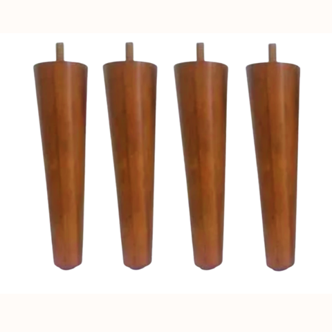 Kit 4 Pé Palito Madeira Cor Castanho 25 Cm Haste 5/16