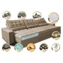Ver imagem 3 de Sofá Retrátil e Reclinável 4.12M com Molas Ensacadas Cama Inbox Gold Tecido Suede Velusoft