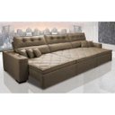 Ver imagem 1 de Sofá Retrátil e Reclinável 3.82M Austin com Molas No Assento Tecido Suede Velusoft Castor
