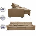 Ver imagem 2 de Sofá Retrátil e Reclinável 3.82M Austin com Molas No Assento Tecido Suede Velusoft Castor
