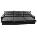 Ver imagem 5 de Sofá Retrátil e Reclinável 3.82m com Molas Ensacadas Cama Inbox Soft Tecido Suede Velusoft Preto