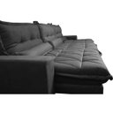 Ver imagem 4 de Sofá Retrátil e Reclinável 3.82m com Molas Ensacadas Cama Inbox Soft Tecido Suede Velusoft Preto
