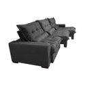 Ver mais imagens de Sofá Retrátil e Reclinável 3.82m com Molas Ensacadas Cama Inbox Soft Tecido Suede Velusoft Preto