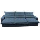 Ver imagem 5 de Sofá Retrátil e Reclinável 4.12m com Molas Ensacadas Cama Inbox Soft Tecido Suede Velusoft Azul