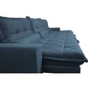 Ver imagem 4 de Sofá Retrátil e Reclinável 4.12m com Molas Ensacadas Cama Inbox Soft Tecido Suede Velusoft Azul