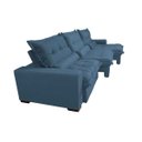 Ver mais imagens de Sofá Retrátil e Reclinável 4.12m com Molas Ensacadas Cama Inbox Soft Tecido Suede Velusoft Azul