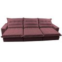 Ver imagem 5 de Sofá Retrátil e Reclinável 3.82m com Molas Ensacadas Cama Inbox Soft Tecido Suede Velusoft Vinho