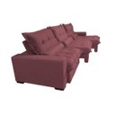 Ver mais imagens de Sofá Retrátil e Reclinável 3.82m com Molas Ensacadas Cama Inbox Soft Tecido Suede Velusoft Vinho