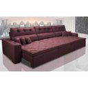 Ver imagem 1 de Sofá Retrátil e Reclinável 3.82M Austin com Molas No Assento Tecido Suede Velusoft Vinho