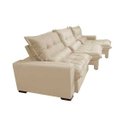 Ver mais imagens de Sofá Retrátil e Reclinável 4.12m com Molas Ensacadas Cama Inbox Soft Tecido Suede Velusoft Bege