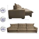 Ver imagem 2 de Sofá Retrátil e Reclinável 4.12m com Molas Ensacadas Cama Inbox Soft Tecido Suede Velusoft