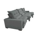 Ver mais imagens de Sofá Retrátil e Reclinável 4.12m com Molas Ensacadas Cama Inbox Soft Tecido Suede Velusoft Cinza