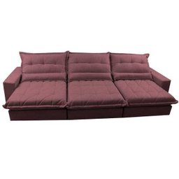 Sofá Retrátil e Reclinável 4.12m com Molas Ensacadas Cama Inbox Soft Tecido Suede Velusoft Vinho - 5