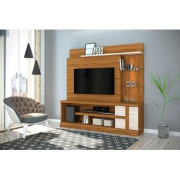 Estante Home Theater Alan Com Pés Para Tv 55 Pol. Naturale Off White Profissional Decor - 1