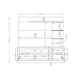 Estante Home Theater Alan Com Pés Para Tv 55 Pol. Naturale Off White Profissional Decor - 2