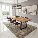 Ver imagem 1 de Mesa de Jantar Industrial Madeira Maciça Teca 200x100cm:preto/tampo Painel de Teca