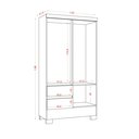 Ver imagem 3 de Guarda-roupa 4 Portas 2 Gavetas com Cabideiro - Atacama / Off White