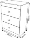 Ver imagem 2 de Cômoda infantil 3 Gavetas Nature/Branco Ternura Profissional Decor