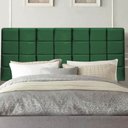Ver imagem 1 de Painel Estofado Luxo Clara 90cm Solteiro para Cama Box Suede Verde Musgo - Gat Magazine