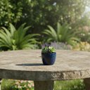 Ver imagem 5 de Vaso Cerâmica Kalanchoe (06) Azul com Preto Burguina