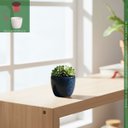 Ver imagem 4 de Vaso Cerâmica Kalanchoe (06) Azul com Preto Burguina