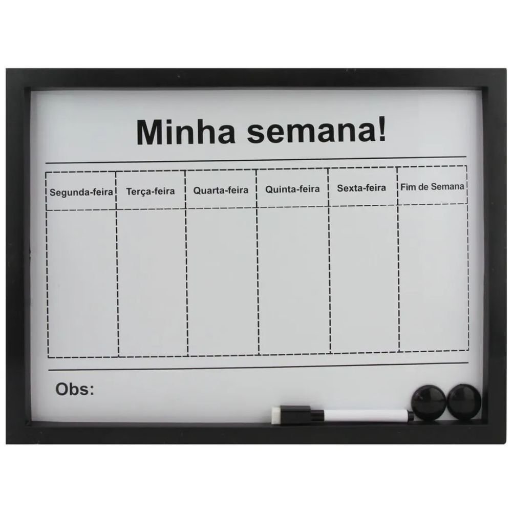 Quadro De Planejamento Semanal Preto CB0217 - Moment | MadeiraMadeira