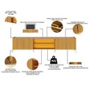 Ver imagem 5 de Rack para Sala com Painel para TV 75 pol com LED 243cm Novare C04 Naturale - Lyam Decor