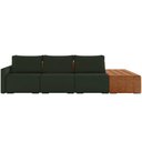 Ver imagem 5 de Sofá Ilha Modular para Sala 312cm com Puff Dublin K01 Veludo Verde Sintético Caramelo - Lyam Decor