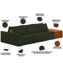 Ver imagem 7 de Sofá Ilha Modular para Sala 312cm com Puff Dublin K01 Veludo Verde Sintético Caramelo - Lyam Decor