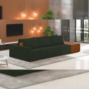 Ver imagem 6 de Sofá Ilha Modular para Sala 312cm com Puff Dublin K01 Veludo Verde Sintético Caramelo - Lyam Decor