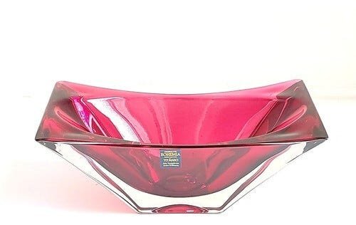 Centro De Mesa Cristal Bohemia Okinawa Cor Violeta Roxo 27cm - 5
