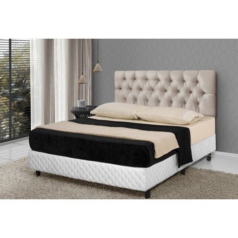 Cabeceira para Cama Casal Estofada 1.40M Bege - Rede Móveis