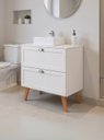 Ver imagem 2 de Gabinete para Banheiro com Tampo Cuba e Espelho 60cm Retro Mdf Branco Milano - On Móveis