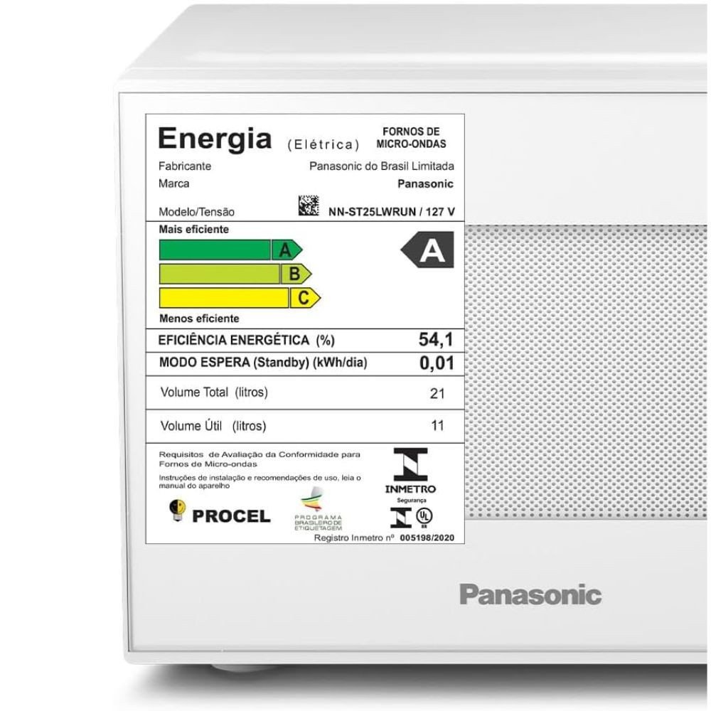 Micro-ondas Panasonic, Branco, Nn-st25lwrun, 21l, 110v - 7